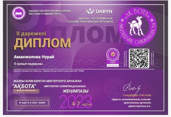 Мухамжарова К.С оқушылар жетістігі